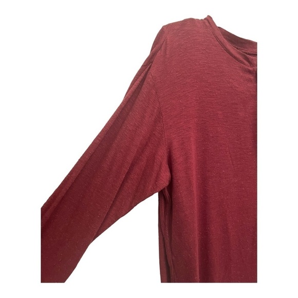Twenty Montreal Men's Red Long Sleeve Tee Button Slub Henley - Picture 8 of 13